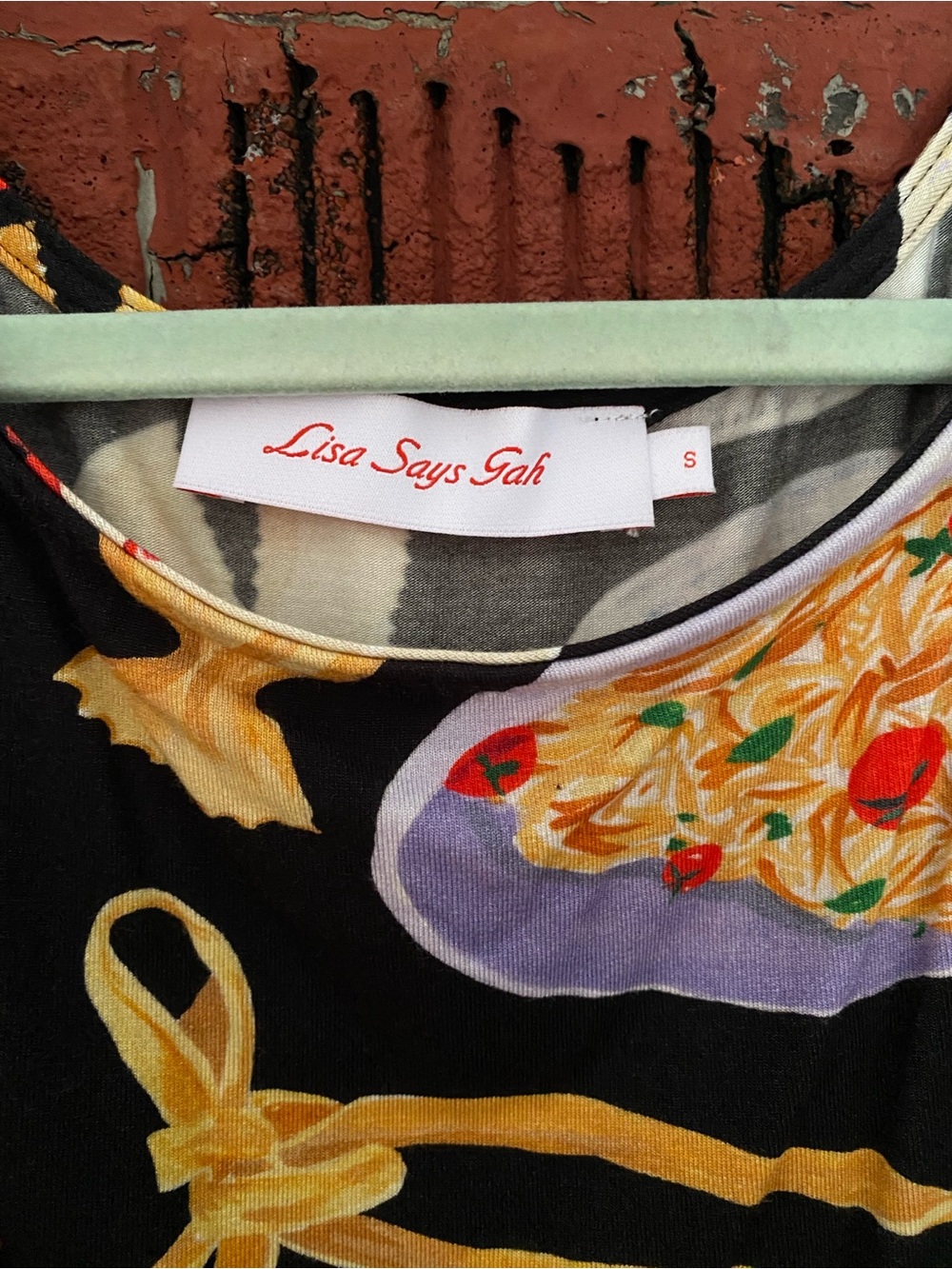 Lisa Says Gah Women’s Black Tank and Skort ~ Buon Appetito Print, Size Small - Picture 5 of 15